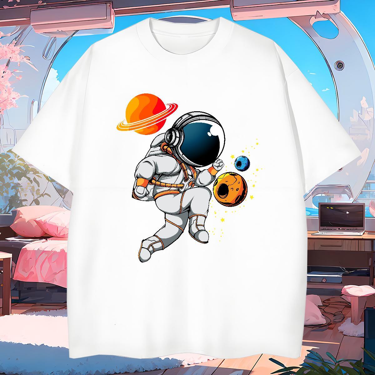 T Shirts Men 230g 100% Cotton cosmonaut Sports Casual Breathable Custom Big Size Men Tshirts Stylist Classic Tees