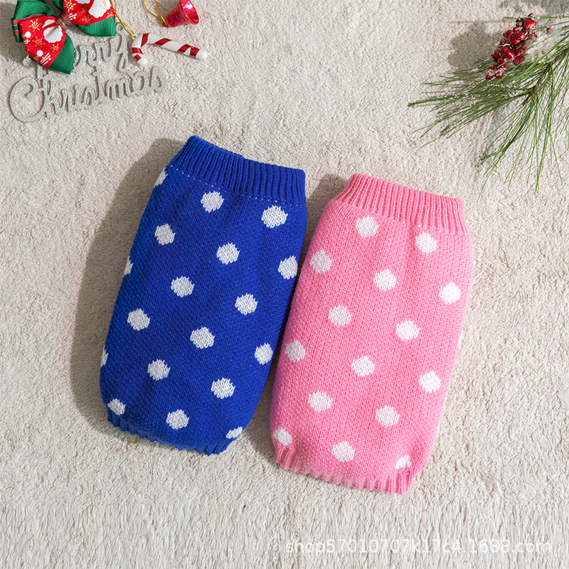 New Pet Dog Autumn Winter Thickened Christmas Cat Snowflake Crewneck Sweater Knitted Wool Clothing Supplies