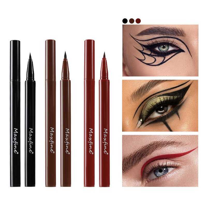 1PC Black Liquid Eyeliner Pen Ultra-fine Eye Liner Tip Long-lasting Quick Drying Anti-sweat Waterproof Smooth Matte Eyeliner Y240813