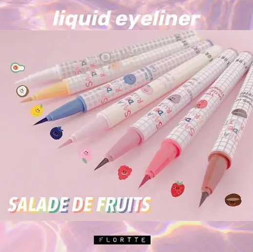 FLORTTE Fruit Salad Series Colorful Waterproof Liquid Eyeliner pencil Long-lasting Non-smudging Easy to Wear Eye Makeup Cosmetic Y240813