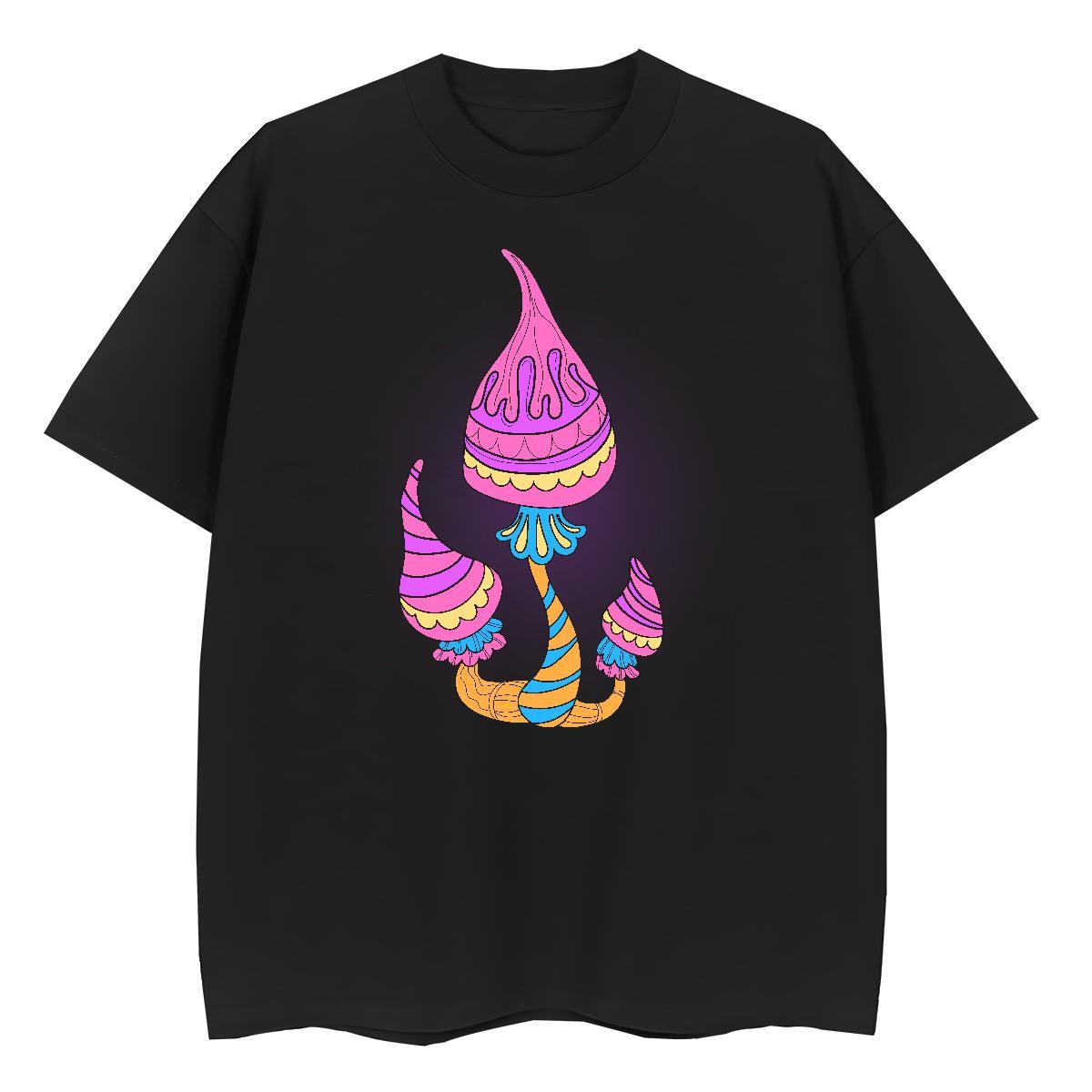 Brand Men Clothes T-Shirt Hip Hop Street 230g 100% Cotton Anime Breathable Crew Neck mushroom T Shirt For Man Designer Tee Shirt