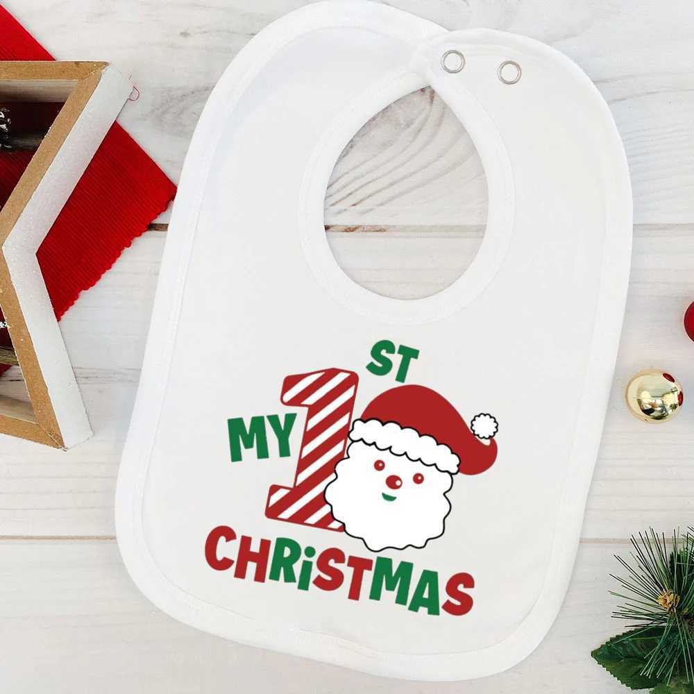 Bibs Burp Cloths My First Christmas Baby Bib Bibs Christmas Party Girl Boy Cotton Saliva Towel Deer Santa Snowman Print Bib infant Christmas GiftL4812