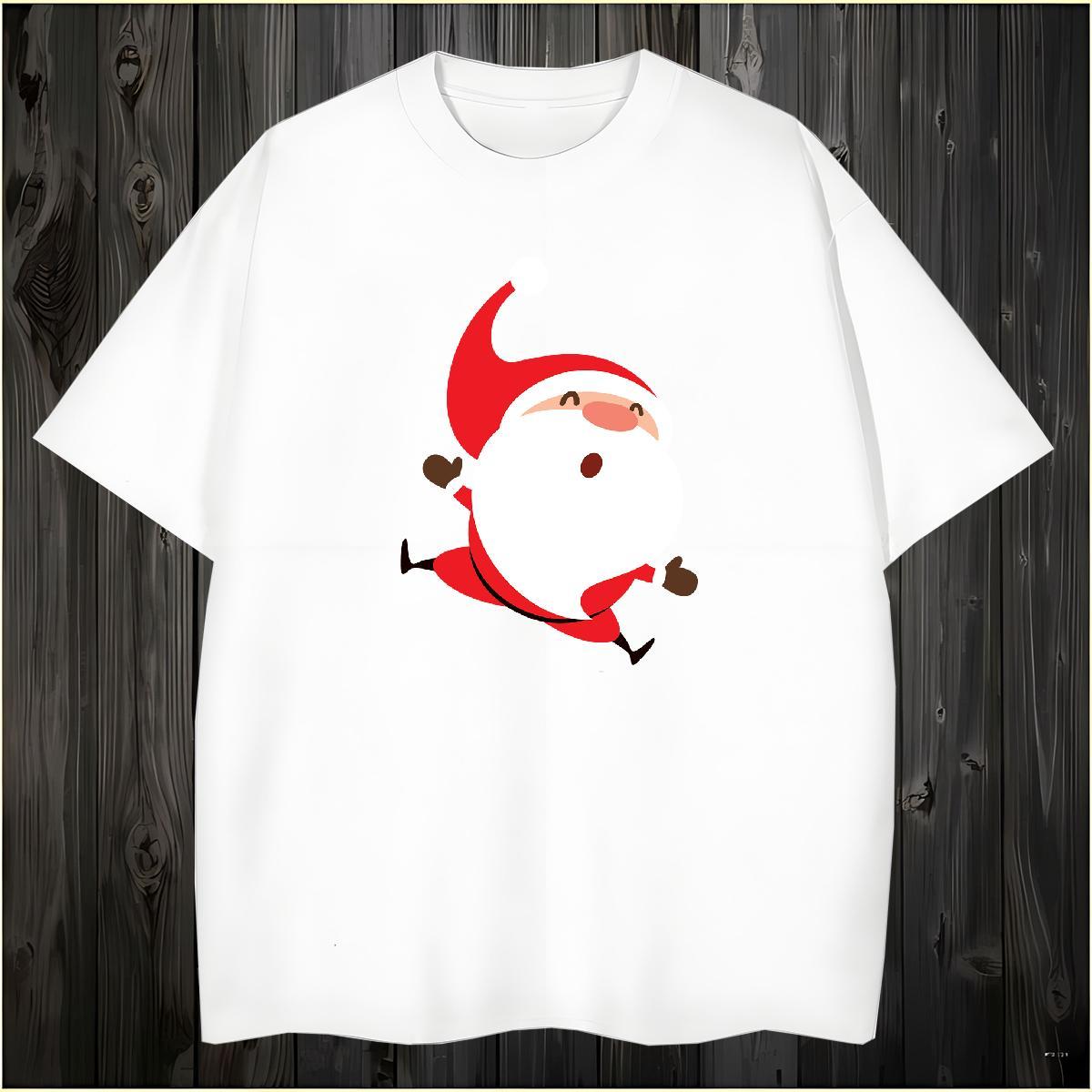 Cool T shirt Crew Neck Daily Wear Cartoon Print 230g Pure Cotton Tshirt for Man Woman DIY Tops Tees