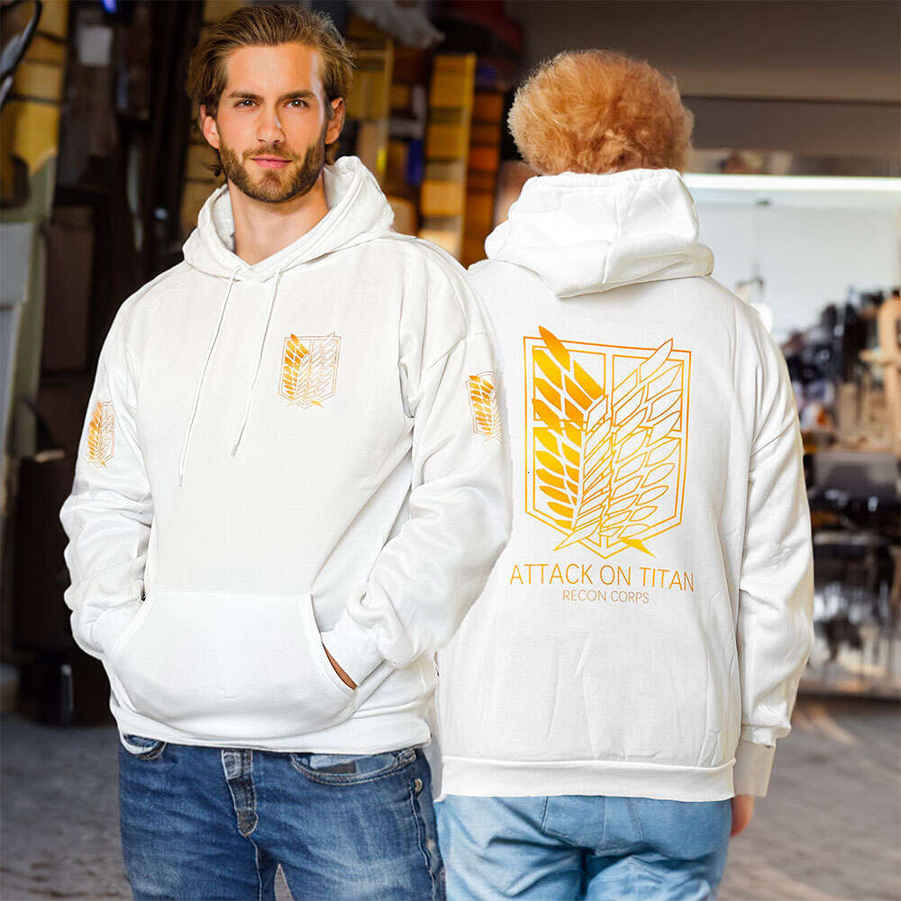 On Attack Titan Wings Of Freedom Anime Graphic Print Men Women Hoodies Shingeki No Kyojin Female Plus Size Sweatshirt Streetwear
