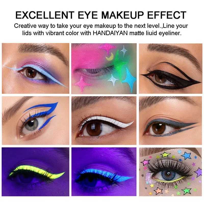 12pc/set Waterproof Color Liquid Eyeliner Set Fluorescent Matte Eye Liner Quick-drying Long-lasting Eyeshadow Makeup Cosmetics Y240813