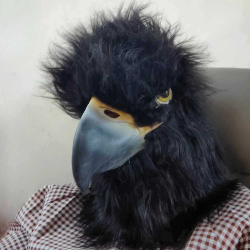 Novelty Bird Latex Masks Eagle Mask Closed Mouth Eagle Head Cover Halloween Party Animal Dress up Cosplay Hawk Headgear Props Y240813