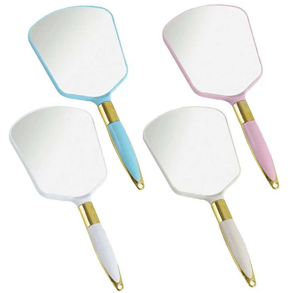 Salon handheld SPA retro makeup mirror with handle hand mirror W240813