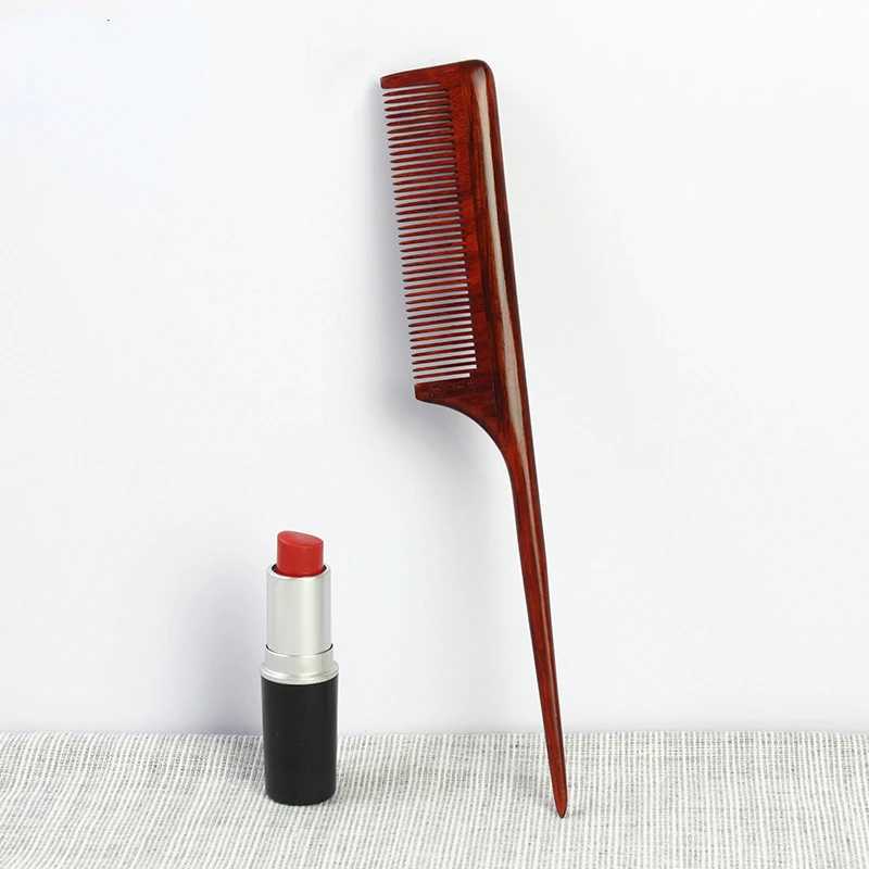 Wooden comb anti-static natural sandalwood comb portable hair salon mouse tail brush hair styling tool hair care hair comb W240813