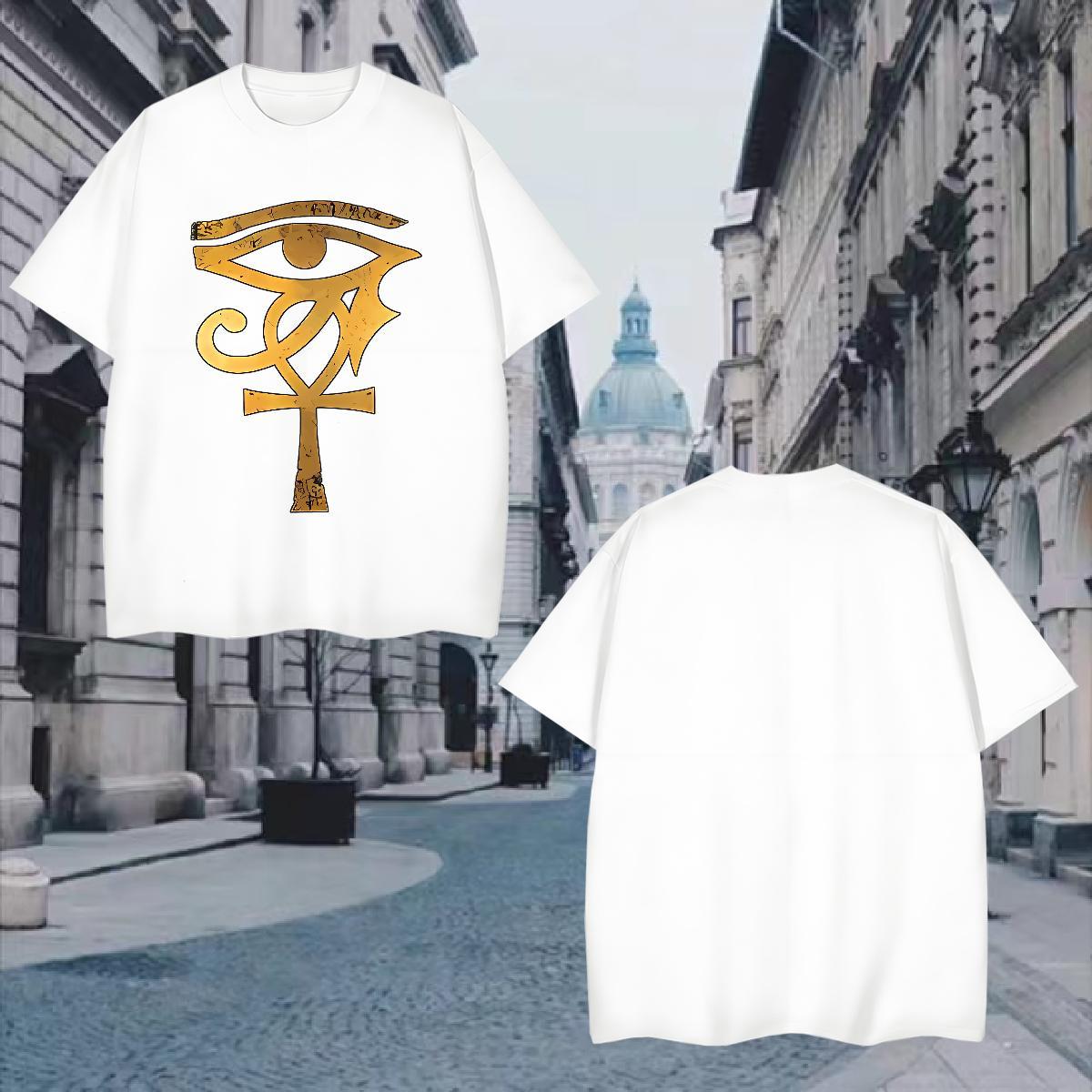 T shirt 230g Pure Cotton English Anime Printing Street Crew Neck Oversized Men Clothes T-Shirt Custom Popular Tees