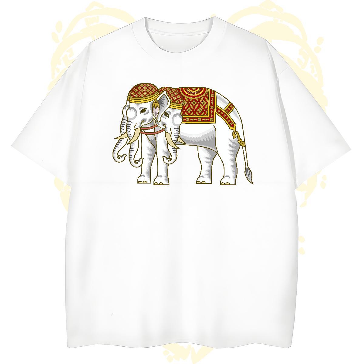 Brand T shirt elephant O Neck Short Sleeves Street wear Hip Hop Black White 230g Pure Cotton Mens Tshirts Fashion New Clothes