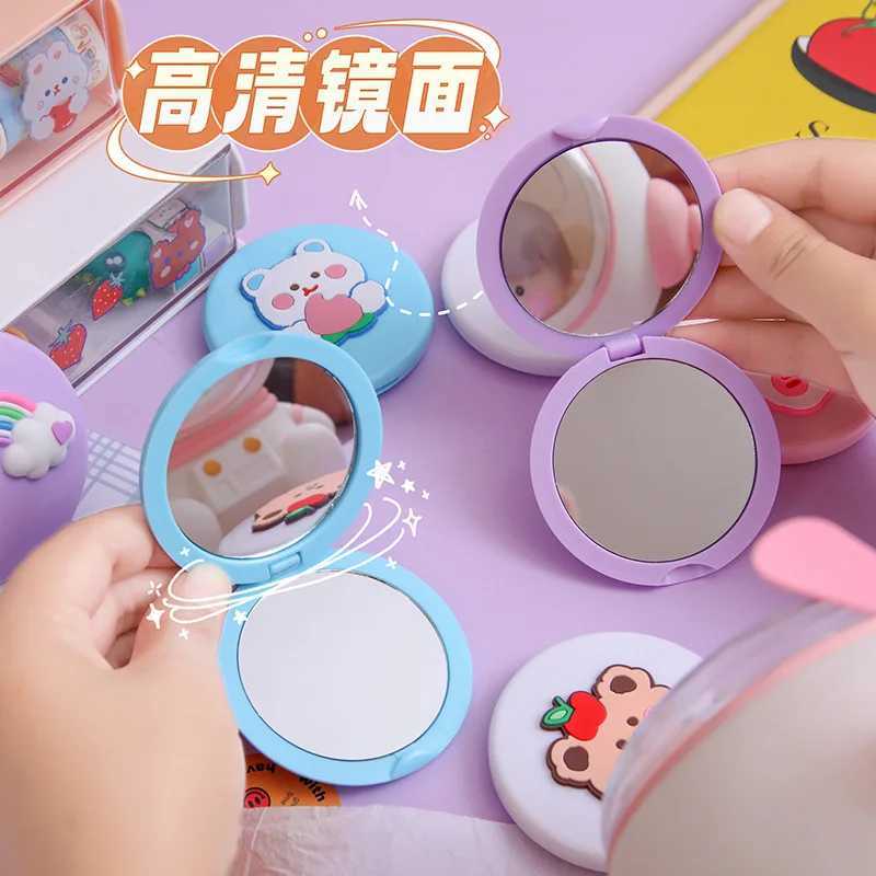 Cartoon Cute Double sided Mirror Portable Folding Makeup Mirror Female Student Dormitory Home Handheld Mini Mirror W240813