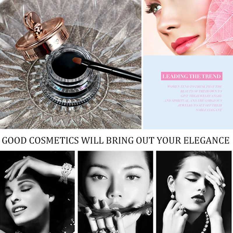 Makeup Set Long Lasting 1pcs Eye Liner Gel + 1pcs Make Up Brush Waterproof Black Eyeliner Crayon Yeux New Y240813