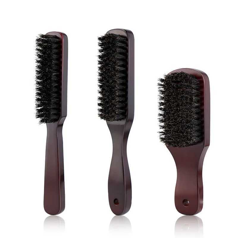 Wooden handle brush cleaning brush mens beard brush anti-static hair stylist hair comb shaving tool W240813