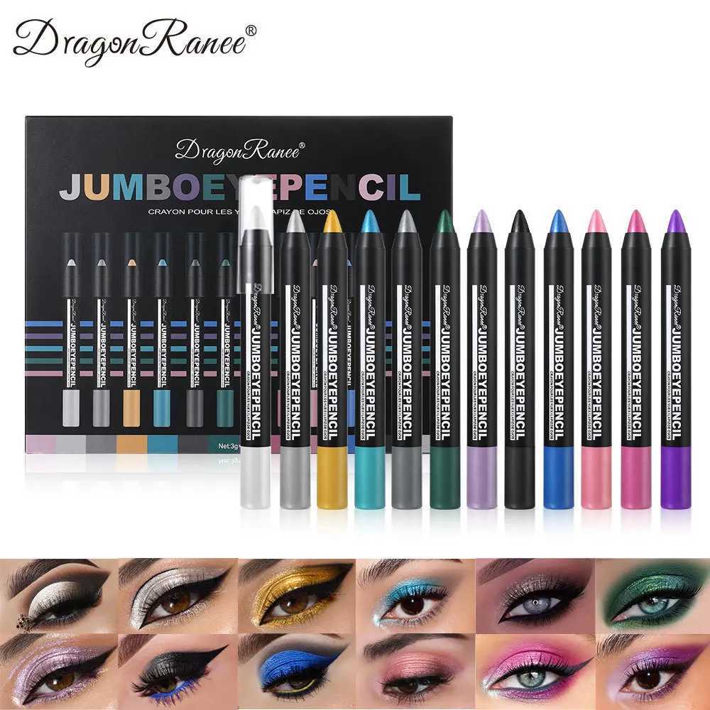 12Pcs Highlighter Eyeshadow Pencil Set Waterproof Glitter Eye Shadow Lying Silkworm Makeup Pigment Cosmetics White Eyeliner Pen Y240813