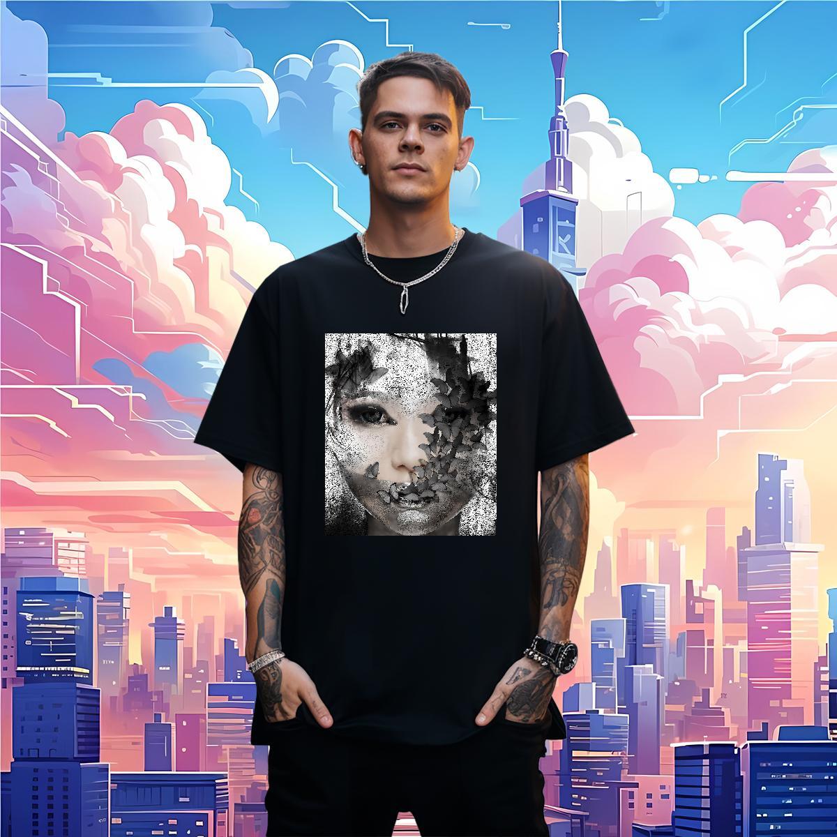 Men T Shirts 230g Pure Cotton flower Casual Beach Breathable Short Sleeve Graphic Men Tees 2024 DIY Unisex Tshirts