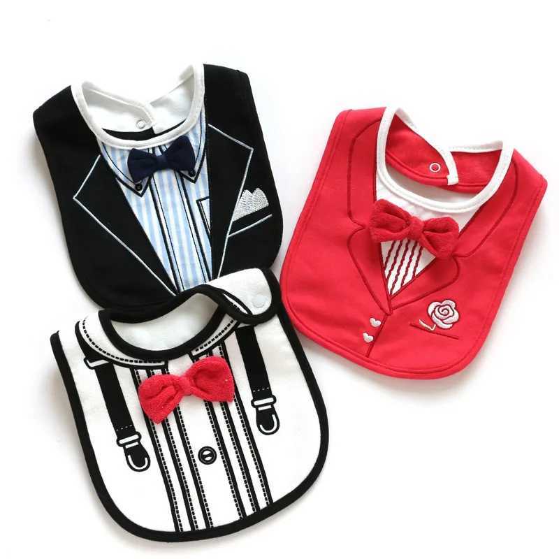 Bibs Burp Cloths 3 Layers Waterproof Baby Bibs Newborn Gentleman Drool Bib 100% Cotton Infant Saliva Towel for Boys and Girls Baby SutffL4812