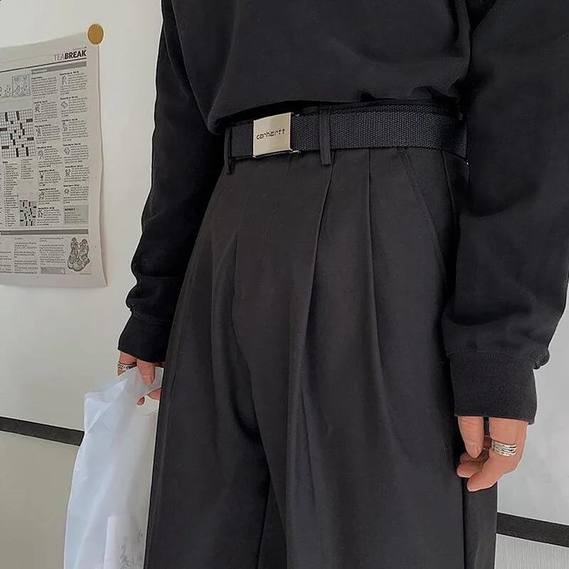 Black Ankle-length Casual Pants Mens Clothing Solid All-match Fashion Harajuku Streetwear Loose Chic Straight Mid-waist Daily 240814