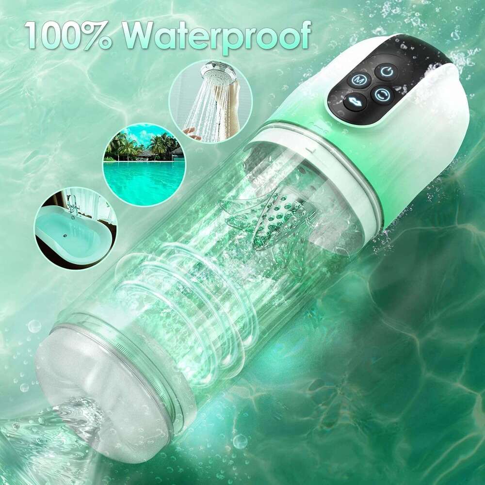 Automatic male device - Pump adult toy male sex toy men's pocket genital massager with 4 pumps, 7 spins, 7 licks, and 7 suction devices