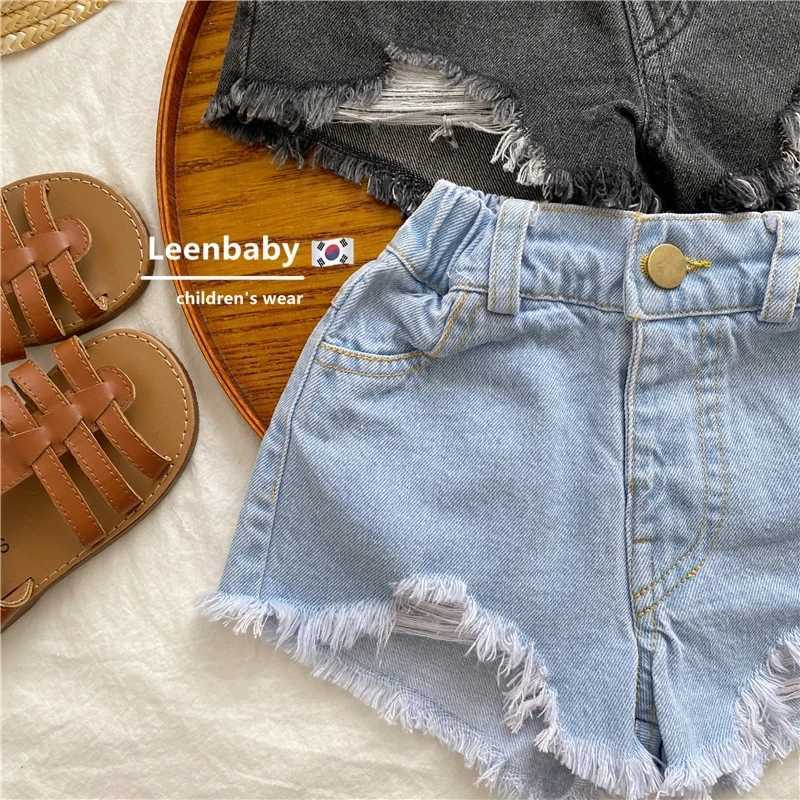Baby girl denim shorts summer jeans childrens casual clothing W240813