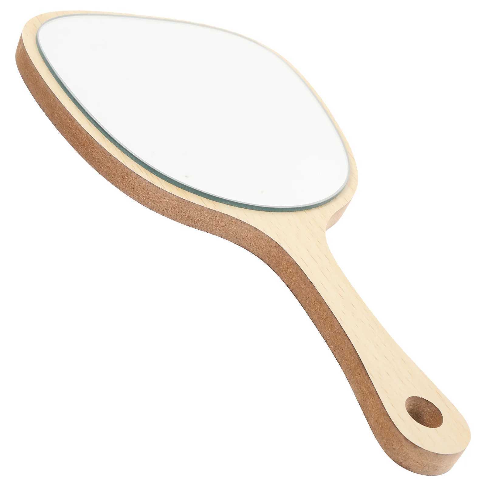 Makeup wall installation mirror makeup handheld salon bathroom with lights wooden bamboo student girl W240813
