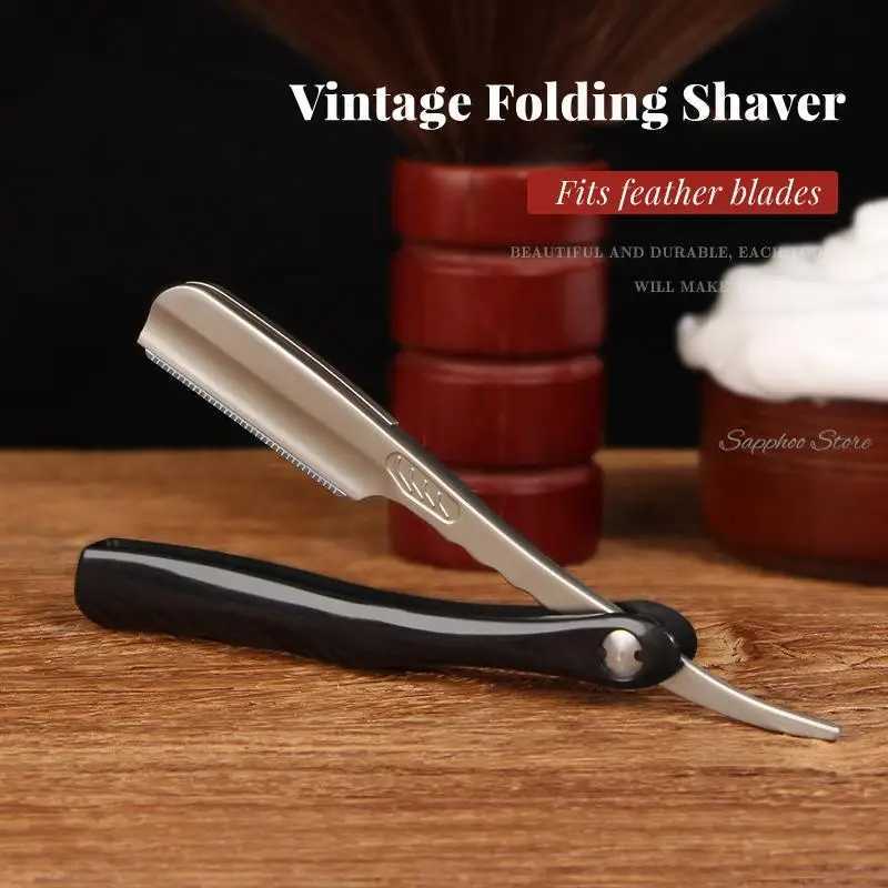 MenS Manual Shaving Straight Razor For Feather Blade ABS HandleM240814