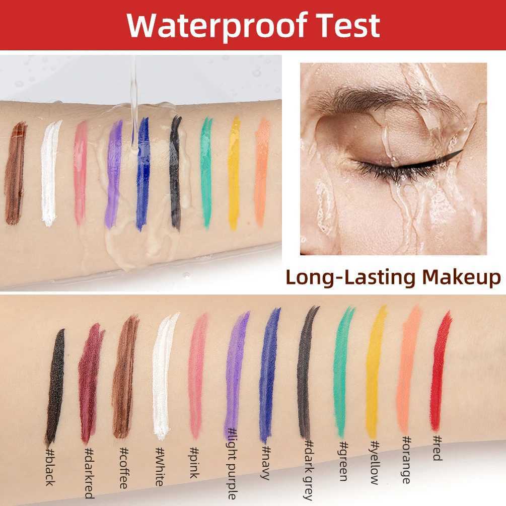 QIBEST Colored Eyeliner Set Waterproof Eyeliner Pencil Long Lasting Matte Eye Liner Makeup Cosmetic Beauty Colorful Liner 12 PCS Y240813