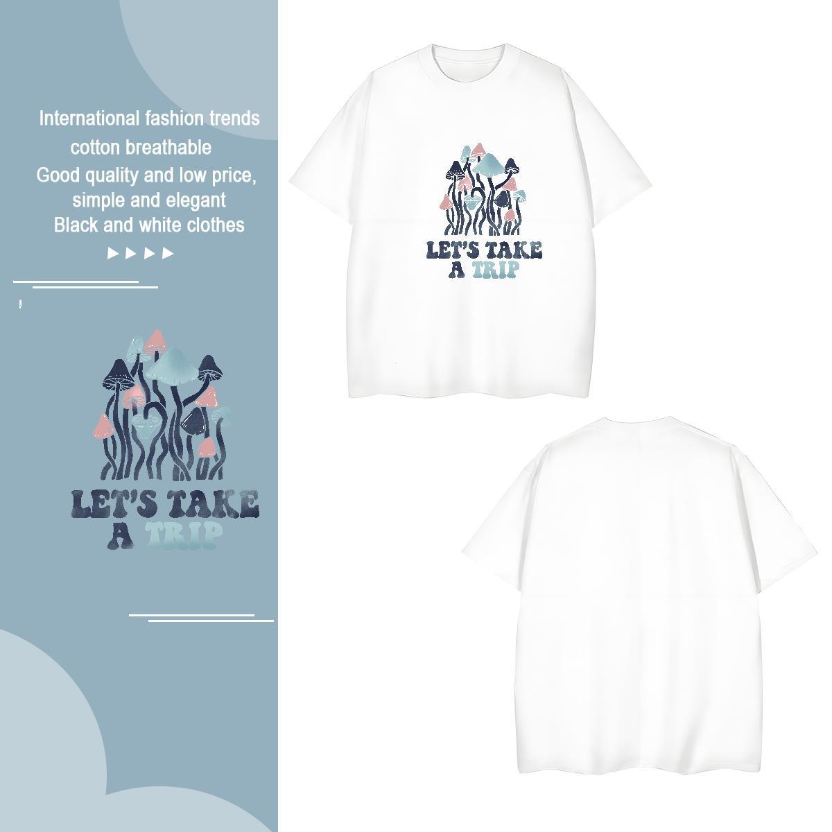 Men T Shirts 230g Cotton mushroom Street Breathable Soft Anime Tshirt for Man Woman Stylist Popular Wear