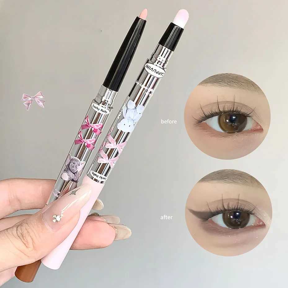 Double Head Gel Eyeliner Pen Lying Silkworm Eye Shadow Brightening Natural Pink Halo Dye Brush Pencil Waterproof Eyes Cosmetics Y240813