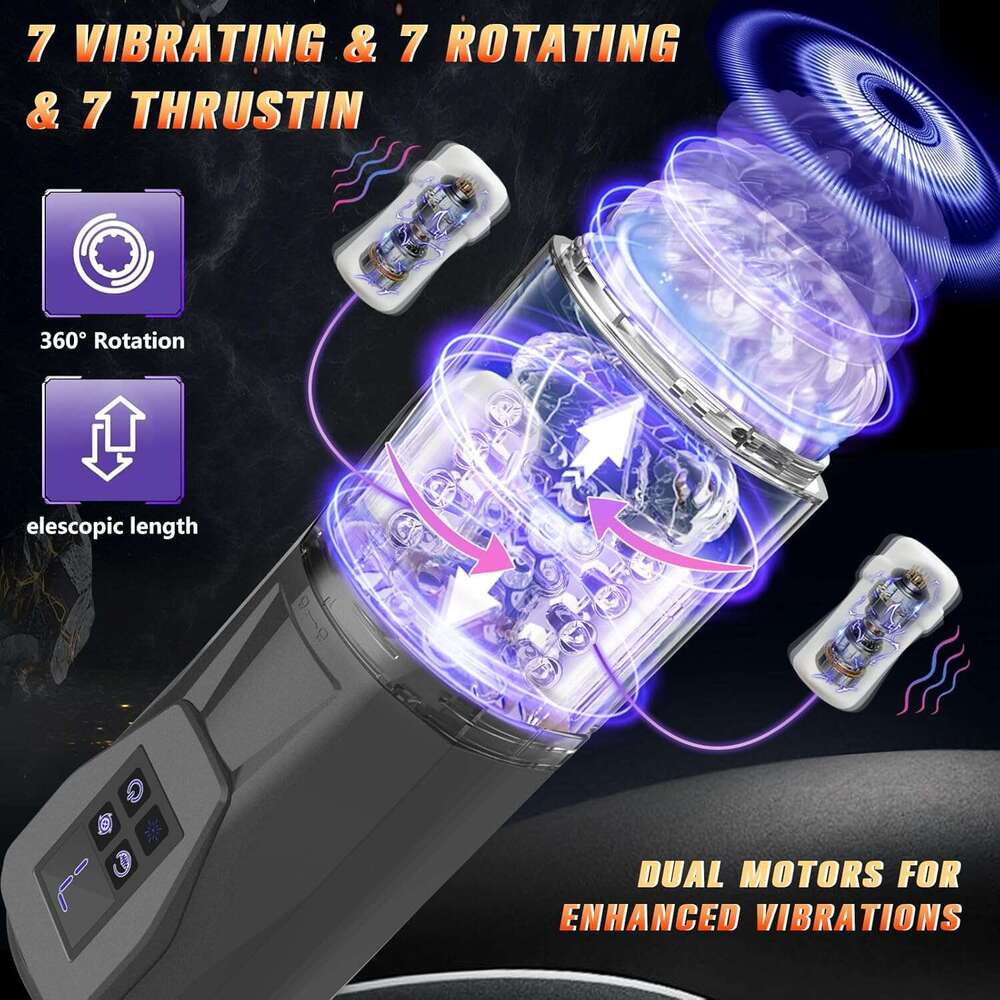 Male Sex Toys - Male Sex Toy Trainer Adult Toy Male vibrator with 7 vibrations and rotating thrust licking, 3D texture, massager pocket, genital sex m
