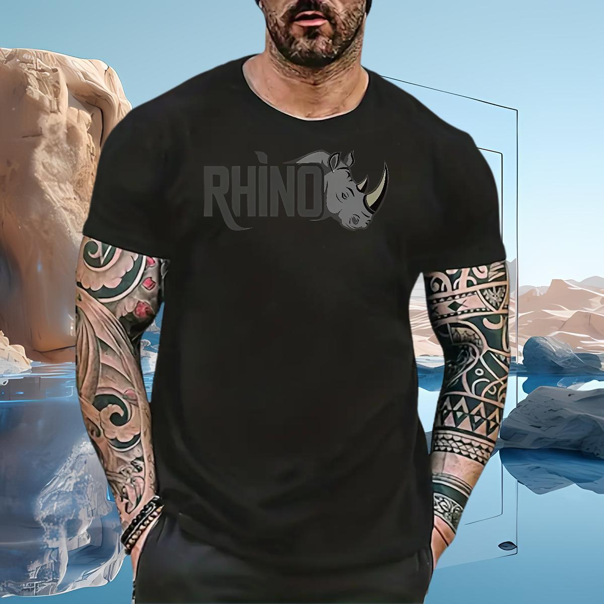 T shirt 100% Cotton 230g rhinoceros Sport Breathable Soft Custom Printing Mens Tshirts Casual New Brand Tops Shirt