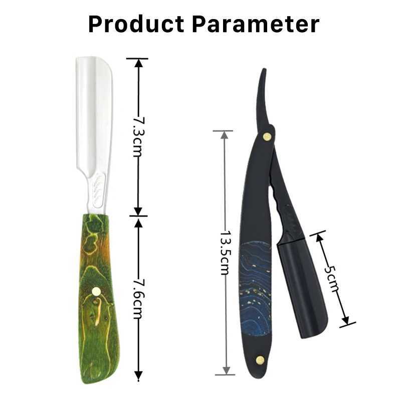 Straight Edge Barber Razor For Feather Blade Haircut Beard Eyebrow Shaving Tool Manual Hairdresser Trimming Blades ReplaceableM240814
