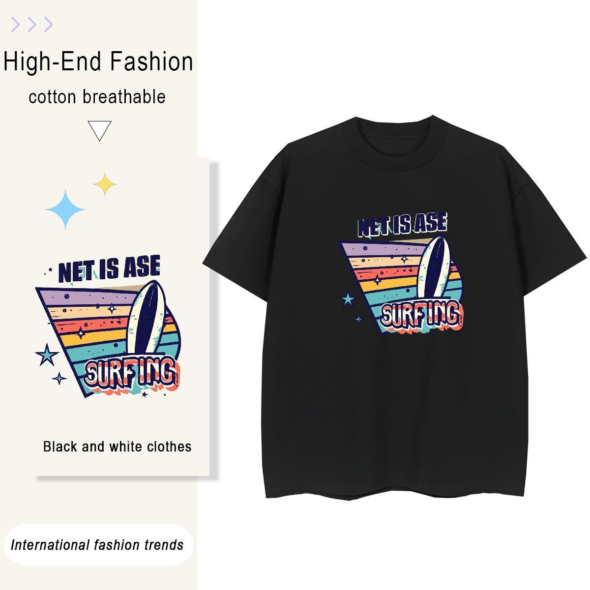 Unisex Men Clothes T-Shirt Hip Hop Street 230g Pure Cotton DIY Printed Short Sleeve O-Neck beach T Shirt For Man Wholesale Tshirts