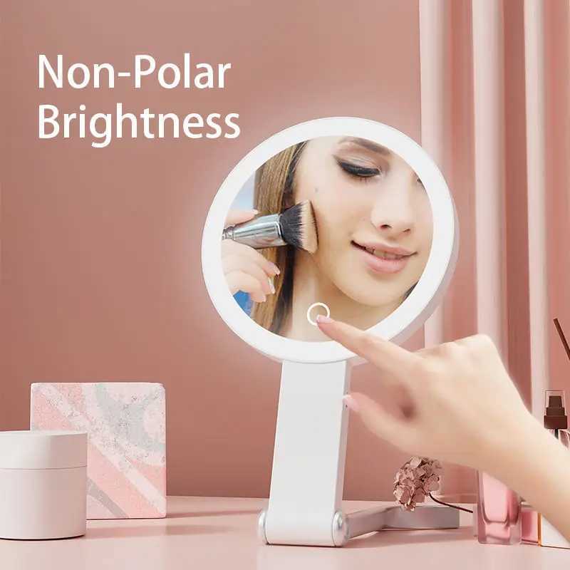 M32 Portable Handheld Desktop Wall Mounted 3-in-1 Charging 1X/10X LED Makeup Mirror W240813