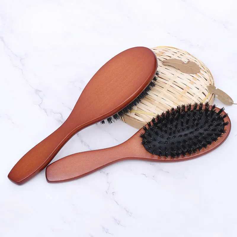 Mens beard brush wooden handle pig mane mouse cleaning brush hair cutting brush mens beard brush W240813