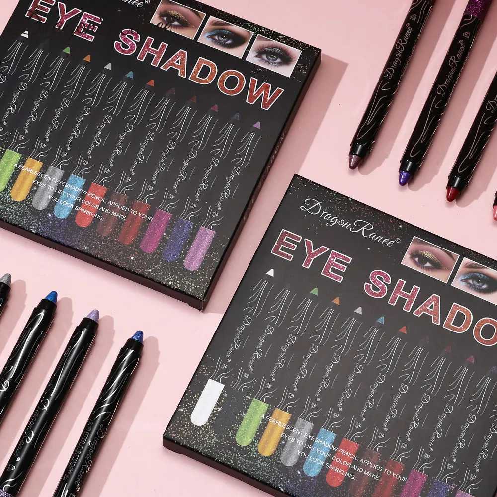 Dragon Ranee 12-color Eyeliner Pencil set Color Eyeliner Glue pencil Waterproof sweat resistant Foam pencil Eyeshadow pencil set Y240813