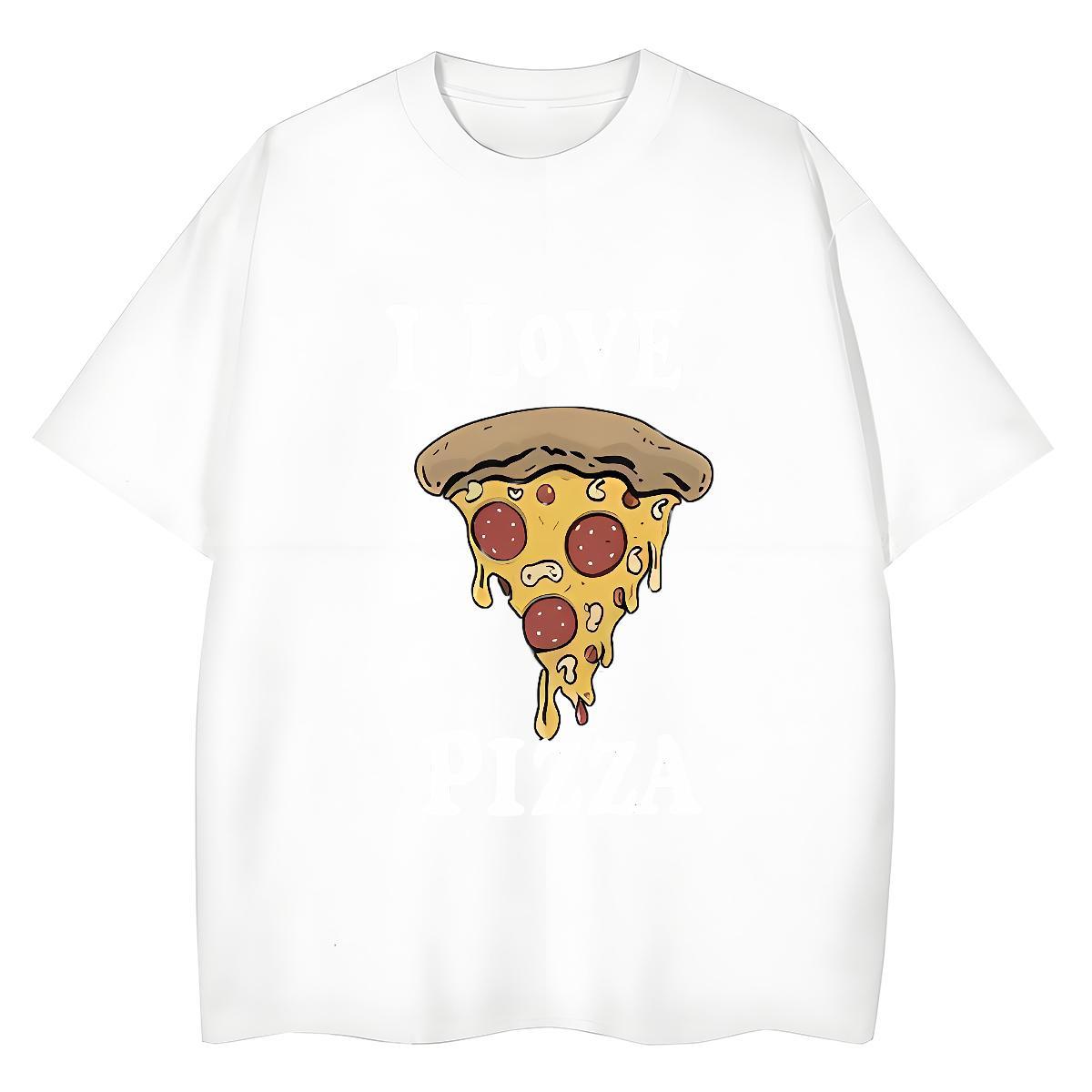 Comfortable Men T Shirts Pizza Breathable Crew Neck Casual Custom Print Oversized 100% Cotton 230g Mens Tshirts Free Shipping Tops Shirt