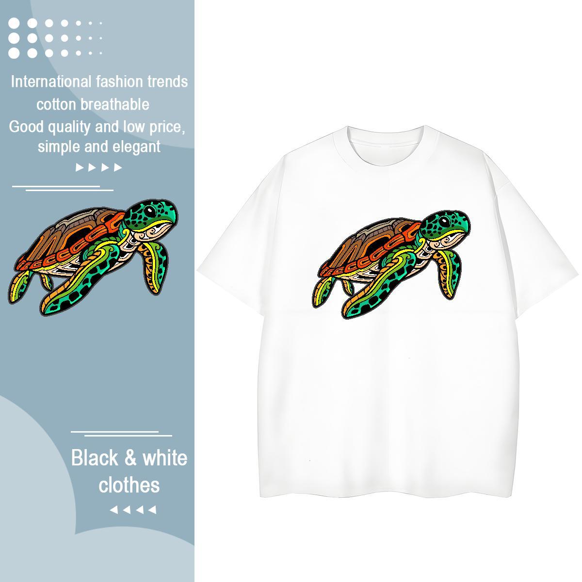 Wholesale T Shirt For Man tortoise Crew Neck Casual Beach Oversized 230g Cotton Men Clothes T-Shirt Designer Tops Shirt