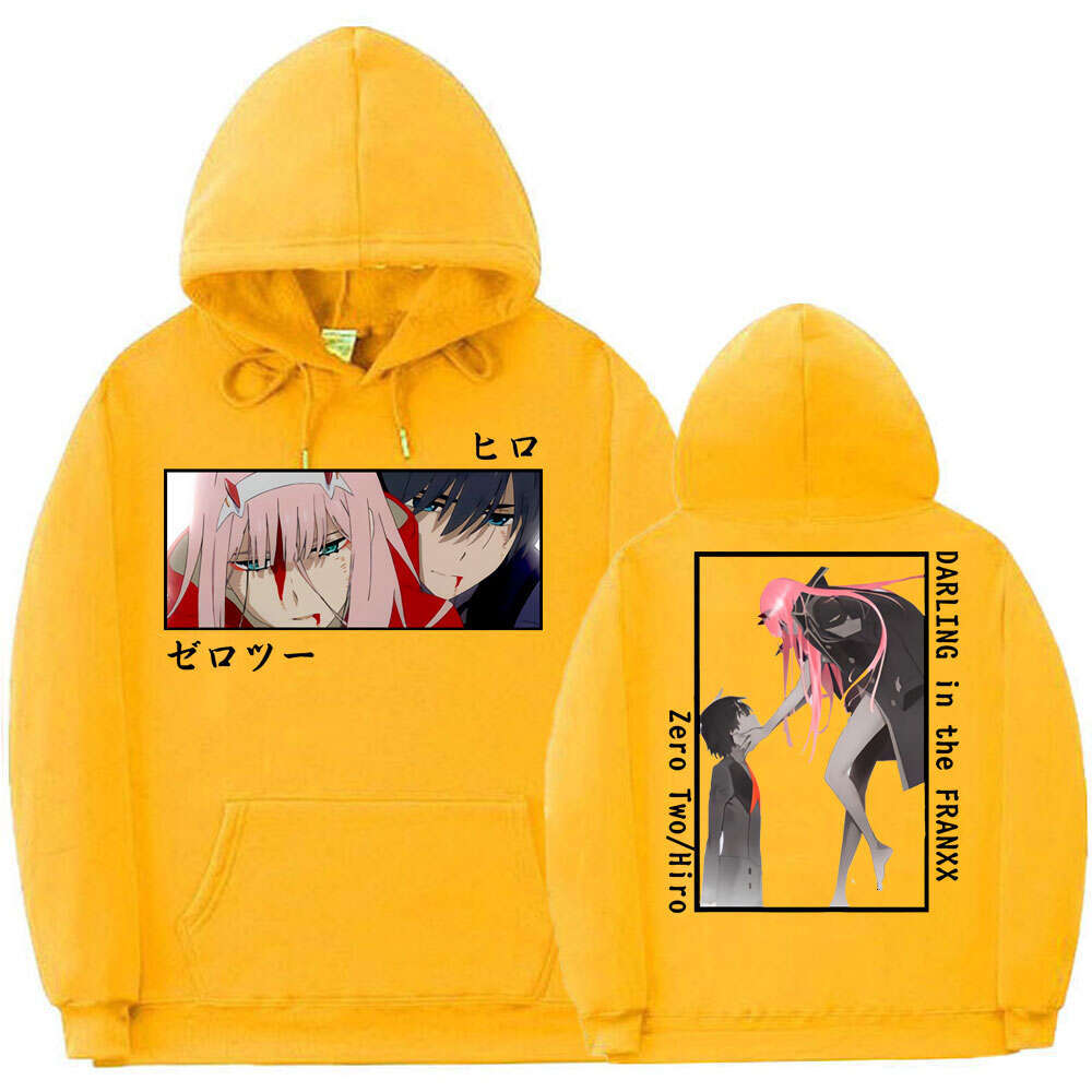 Anime Japanese Darling In The Franxx Zero Two Hiro Graphic Print Hoodie Men Women Plus Size Sweatshirts Casual Streetwear Tops