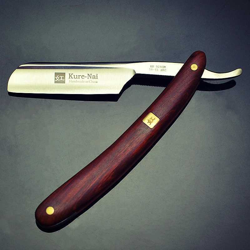 4pcs/Set Barber Shop Manual Razor Shaving Tools Sandalwood Handle S45C Carbon Steel Blade Straight Shaver Razor G1123M240814
