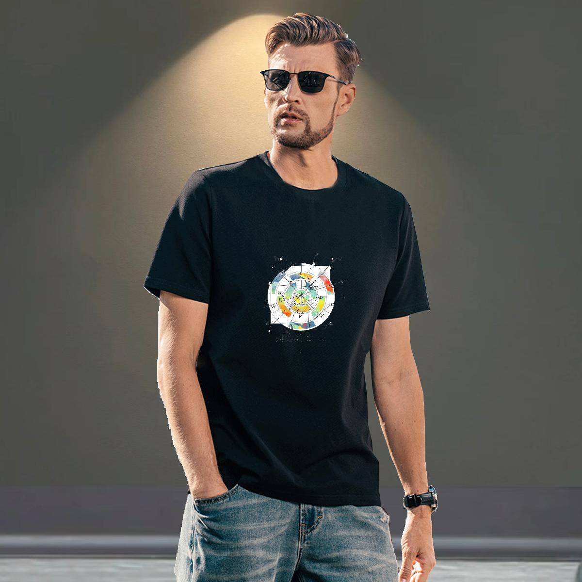 TOP Quality Couples T Shirts Beach 230g 100% Cotton Asian Size Breathable math Men T Shirts Fashion New Tops Shirt