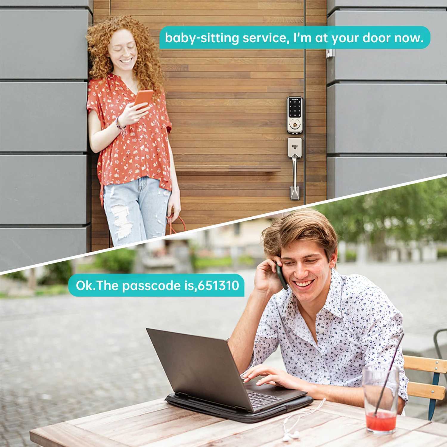 Smart Lock Hornbill Smart Front Door Lock Deadbolt Keyless Entry Locks Electronic Digital Keypad Bluetooth Security For Home Office AirbnbL247