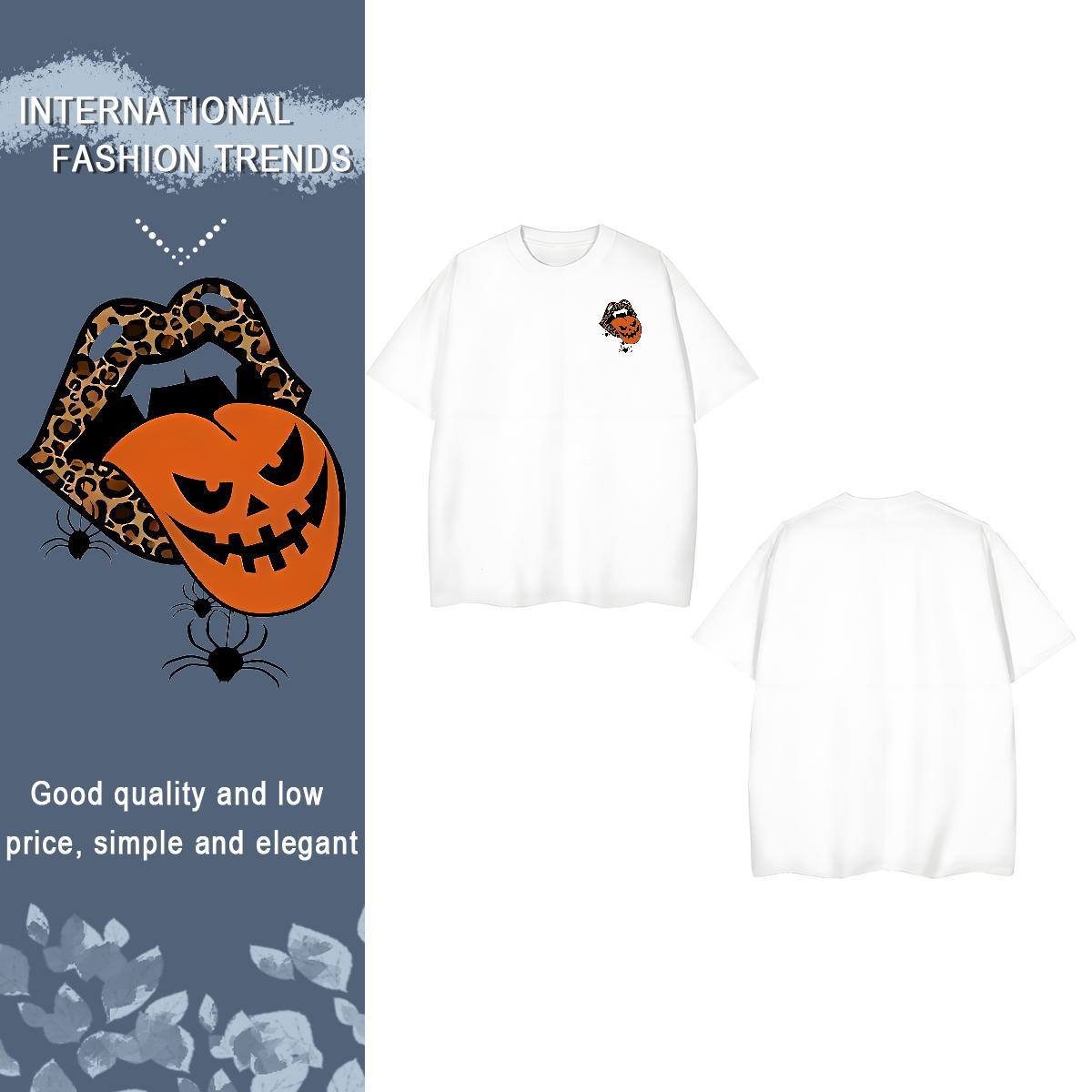 T Shirt For Man 230g Cotton halloween Spring Summer Round Neck Short Sleeve Cartoon Print Men Tees Designer Loose Clothes