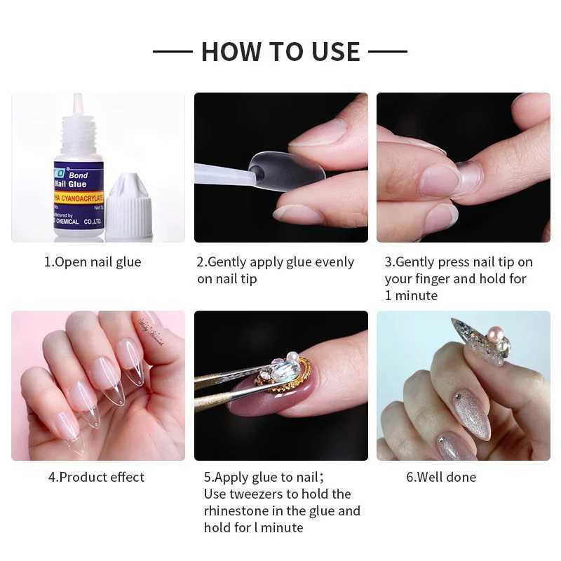 False Nail Glue Fast-Dry Adhesive Glue Acrylic False Tips Extension 3D Nail Art Rhinestone Decorations Nail Tips Adhesive ToolM240814
