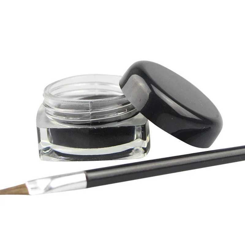 1PC Waterproof Gel Eyeliner Mini Eyeliner Gel Cream With Brush Makeup Cosmetic Black Waterproof Eye Liner Pen Y240813