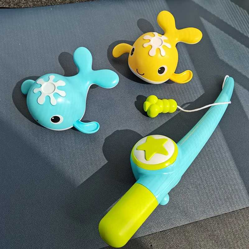 Bath Toys Fishing Games Magnetic Pool Fun Time Bathtub Toys For Toddlers Kids Whales Water Table Tub Gifts Y240813