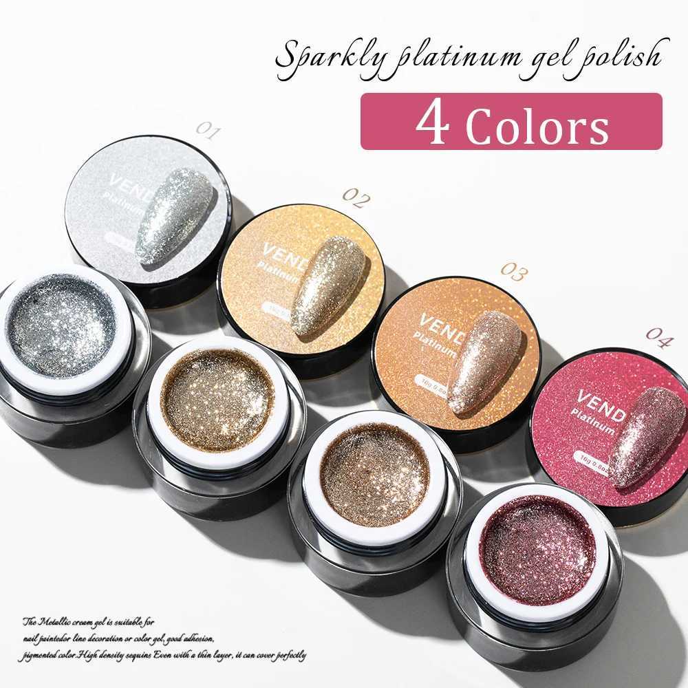 VDN Glitter Platinum Gel Nail Polish Fine Powder Hybrid Shiny Painting Gel Lacquer Manicure Nail Art Liner Sparkling Gel VarnishM240814