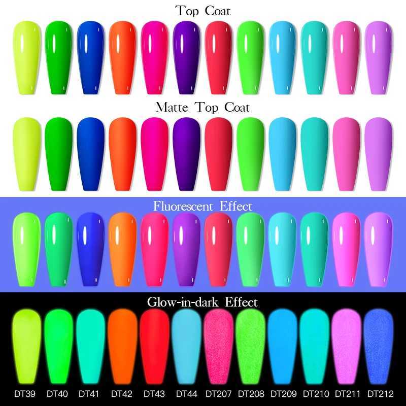 MEET ACROSS 7ml Pink Purple Neon Luminous Gel Nail Polish Fluorescent Glow-in-dark Soak Off UV Gel Nail Art Varnish For ManicureM240814