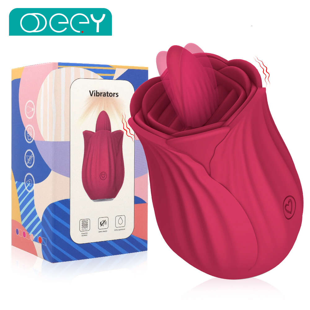 Mini Rose Vibrator Tongue Licking Erotica Toy for Women 10 Vibration Clitoral Stimulator G Spot Massager Adult Couples Sex Toys