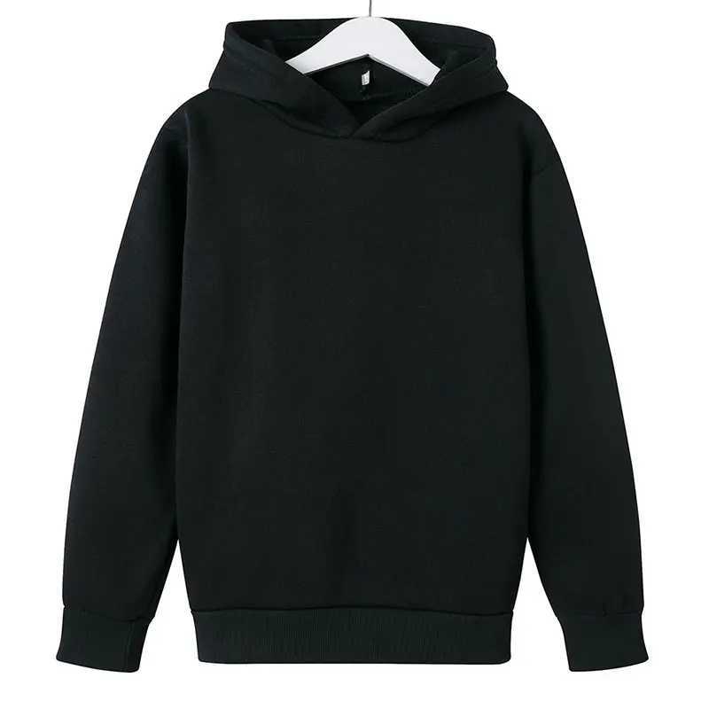 Solid color tops Clothing Kids Boys Girls Hooded coat Children 3-12 Year leisure Toddle Sweatshirt White black red yellowY240814