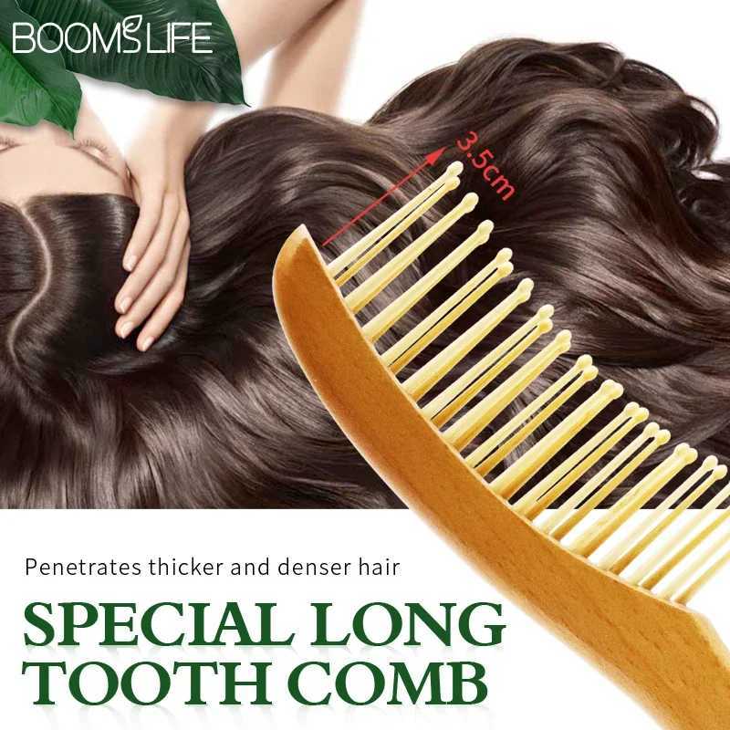Wooden comb wide toothed wet hair comb anti-static styling comb used for long hair accessories embossing points and female massage gifts W240813